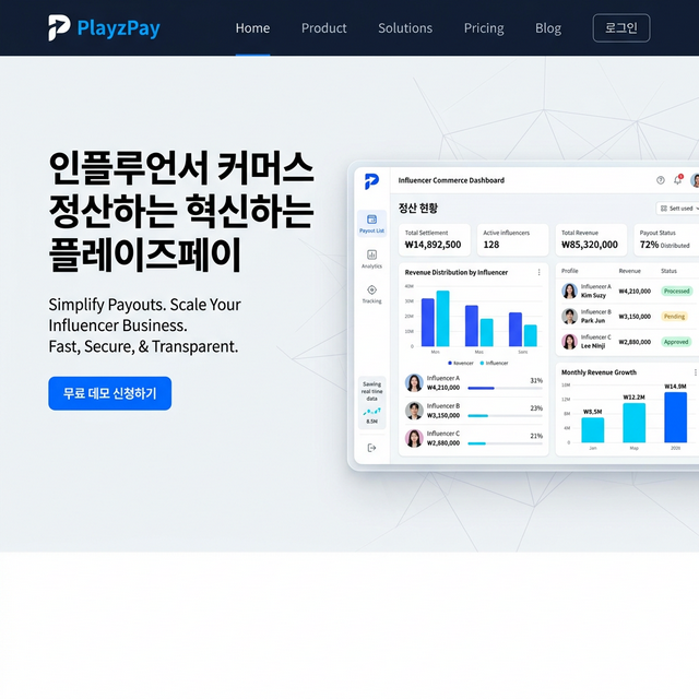PlayzPay 정산 대시보드 화면